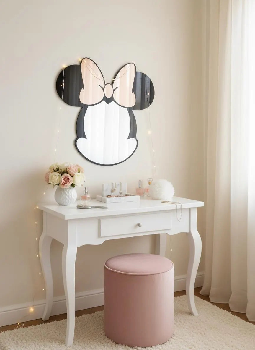 Miroir Mural Minnie en Acrylique Miroir - Décoration Chambre Enfant