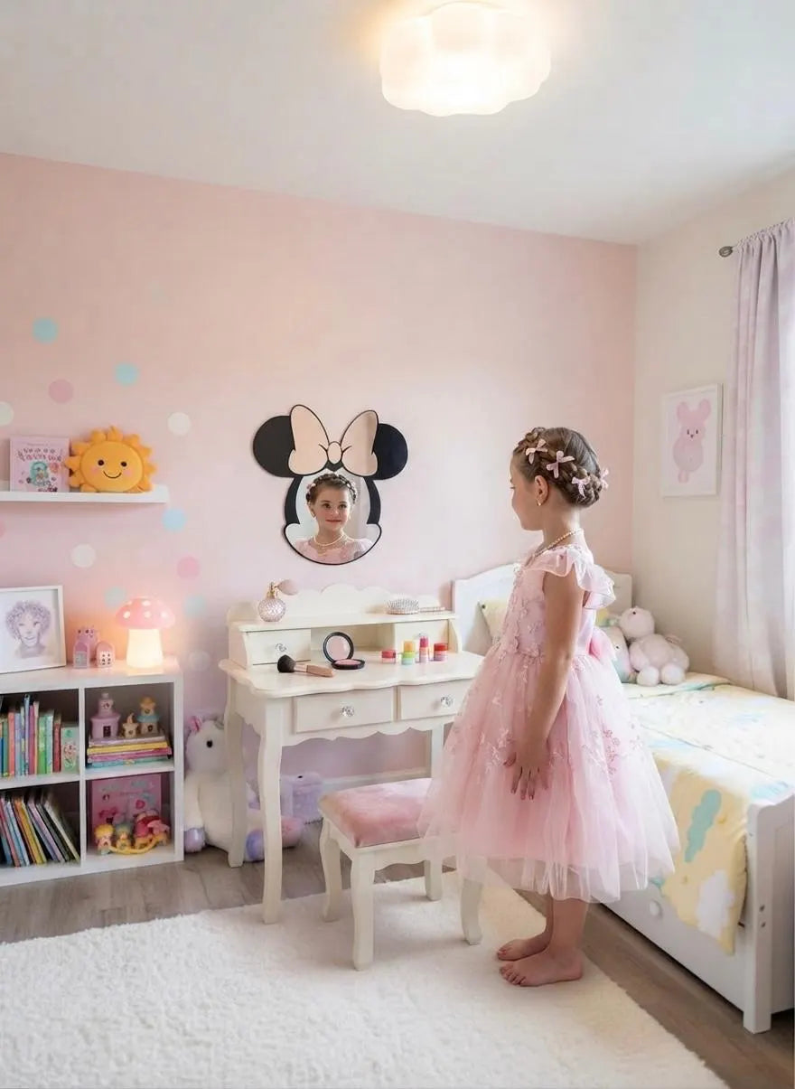 Miroir Mural Minnie en Acrylique Miroir - Décoration Chambre Enfant