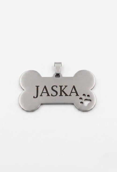 Médaille Chien Personnalisée en Forme d'Os - Nom & Numéro Gravés au Laser