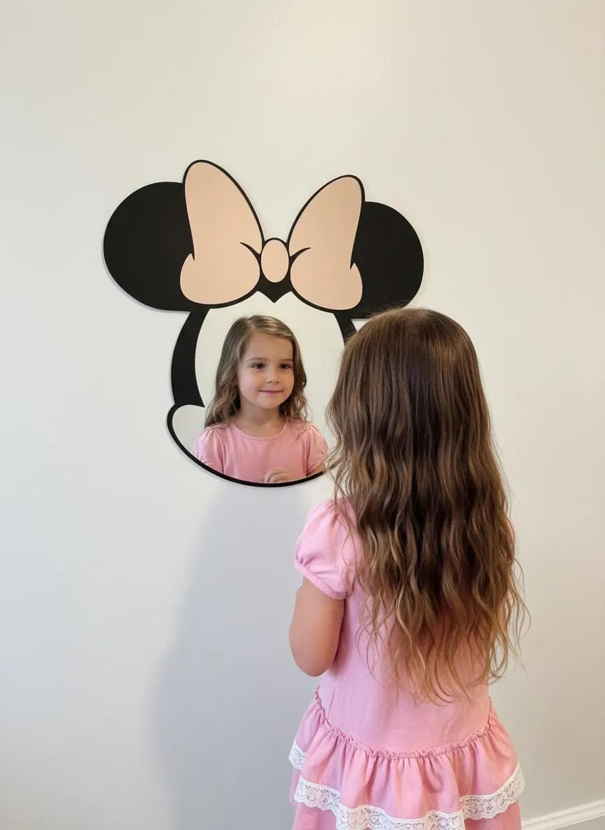 Miroir Mural Minnie en Acrylique Miroir - Décoration Chambre Enfant