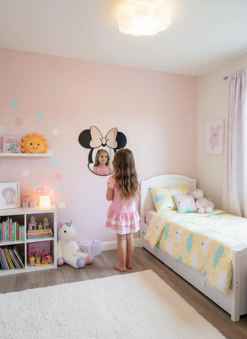 Miroir Mural Minnie en Acrylique Miroir - Décoration Chambre Enfant