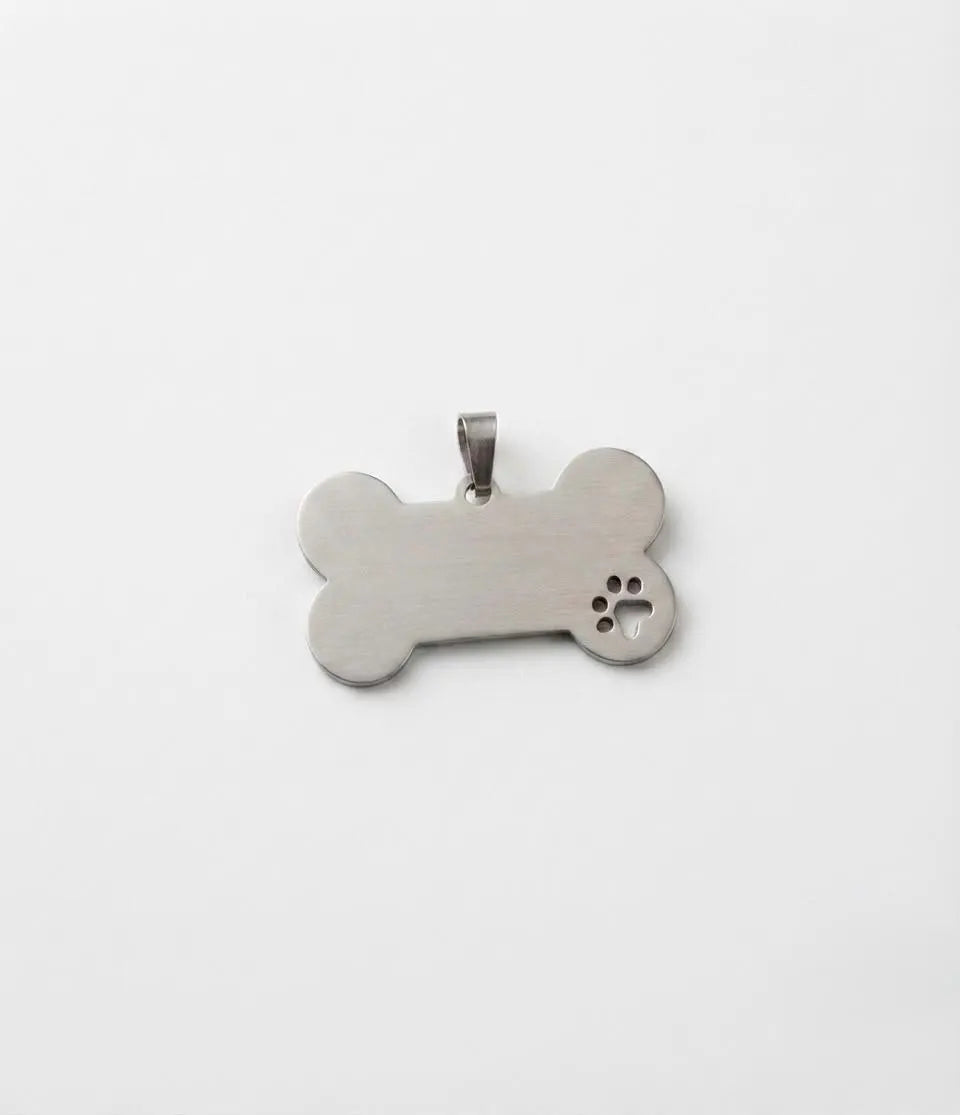 Médaille Chien Personnalisée en Forme d'Os - Nom & Numéro Gravés au Laser